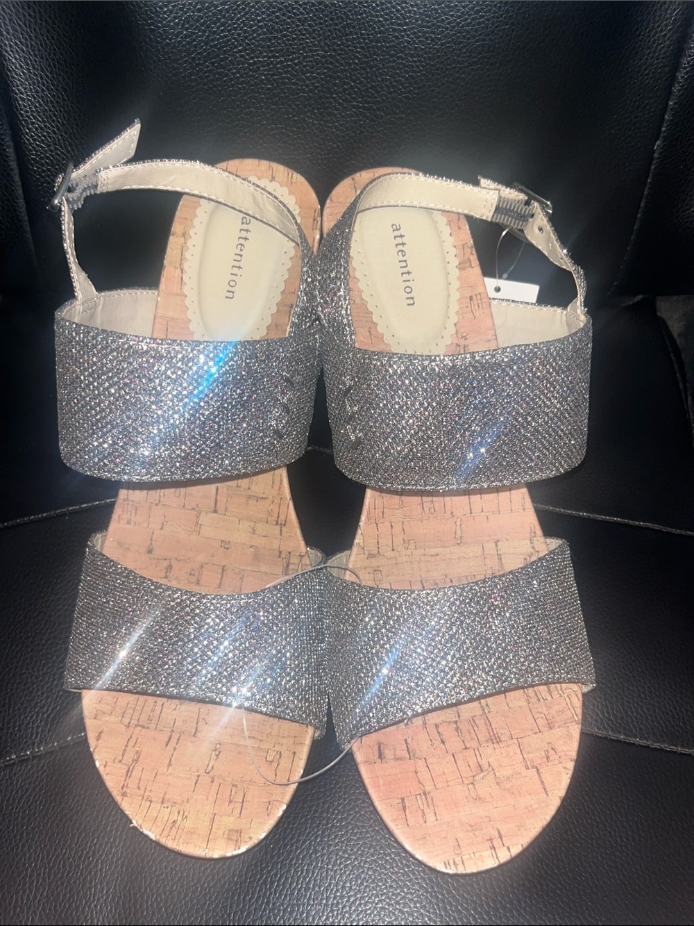 Attention NWT Desirae Sparkle Wedges